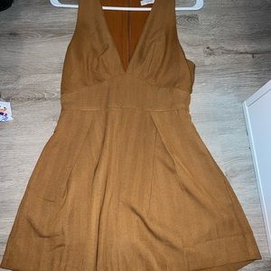 Lush Plunge-Cut Rust Romper